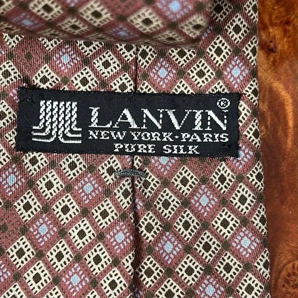 LANVIN PARIS Geometric Silk Tie